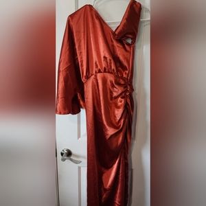 PrettyLittleThing Midi Sheath Satin Dress Womens Size 6